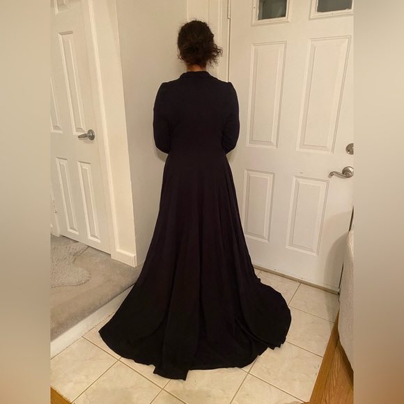 Mark & Estel Cascade Maxi Coat Long Open Drape Jersey Cardigan Oversized Jacket - Picture 9 of 9